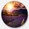 Designart - Beautiful Sunset over Lavender Field' Floral Metal Circle Wall Art